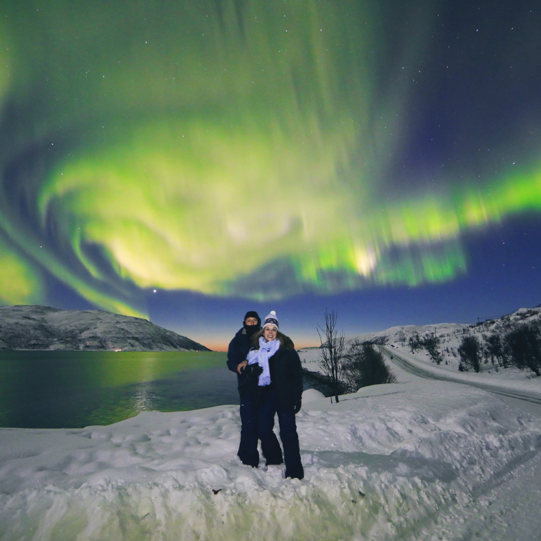 TROMSO: Athos e Wilma, realizaram o sonho de ver a Aurora Boreal no norte da Noruega.